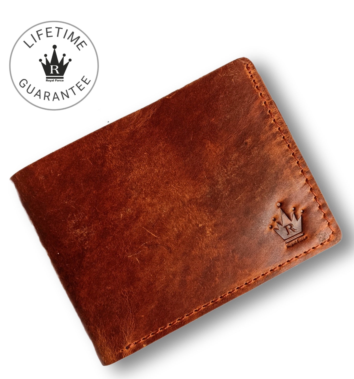 Royal Force Ultra Slim Oil Pull Up Genuine Leather Wallet Vintage Brown